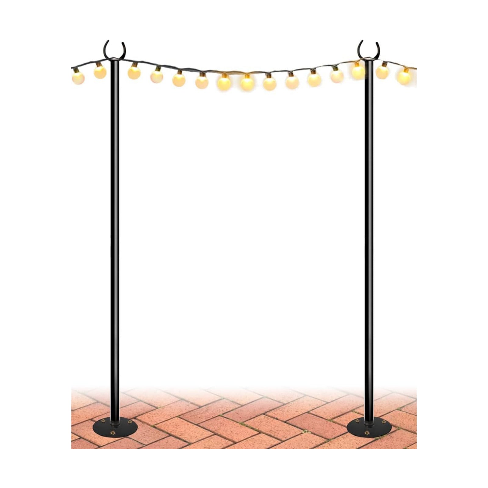 10FT String Light Poles for the Outdoor, Heavy Duty Metal Lighting Stand Pole for Hard Soil Wood Backyards Patio
