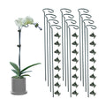 12 Pack Plant Support Stakes with 24 Pcs Plant Clips, Garden Single Stem Support Stake, Plant Cage Support Ring for