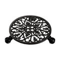 Fasmov Plant Caddy Cast Iron Plant Stand Plant Pallet Caddy Plant Pot with Heavy Duty Wheels Indoor Outdoor Planter