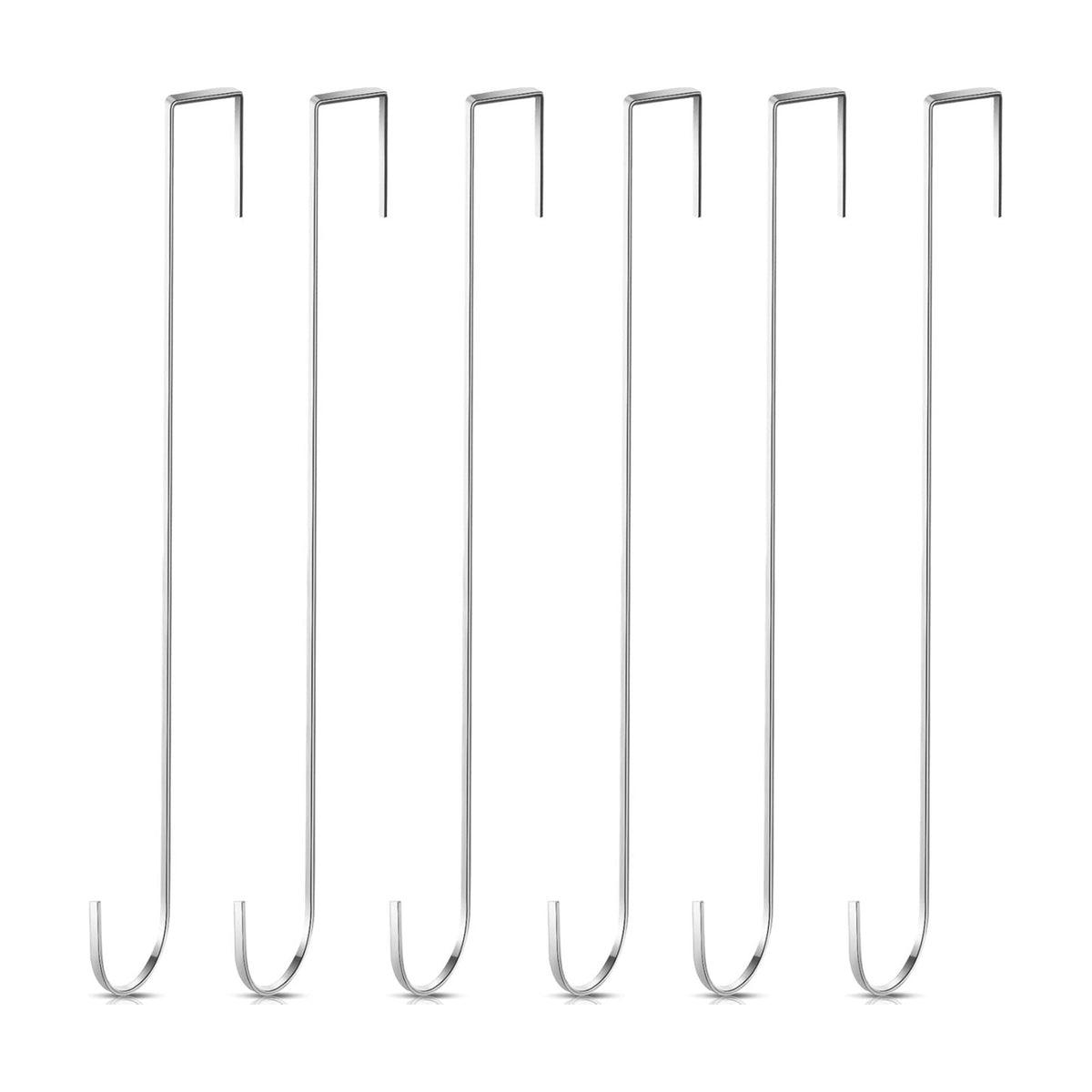 Hotop 6 Pcs 15" Over The Door Hooks Wreath Hanger for Front Door,Silver