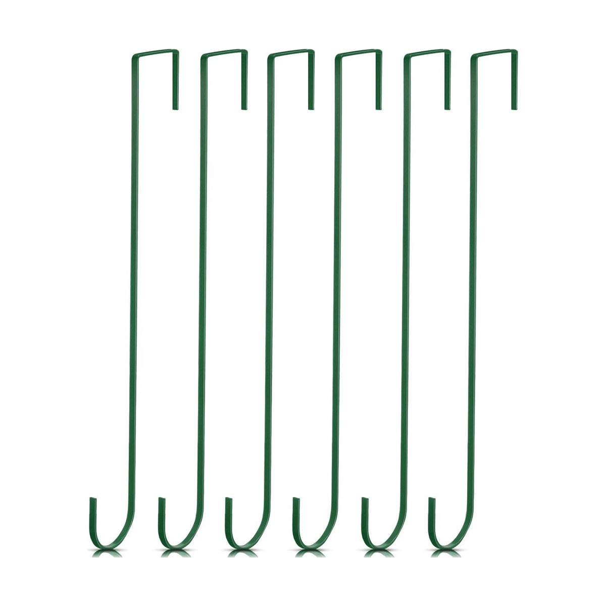 Hotop 15 Inch 6 Pcs Wreath Hangers for Front Door Over The Door Hanger Hooks Steel Wreath Doors Hangers Clothes Towel Hooks Holder for Christmas Halloween Front Decorations Welcome Sign(Green)