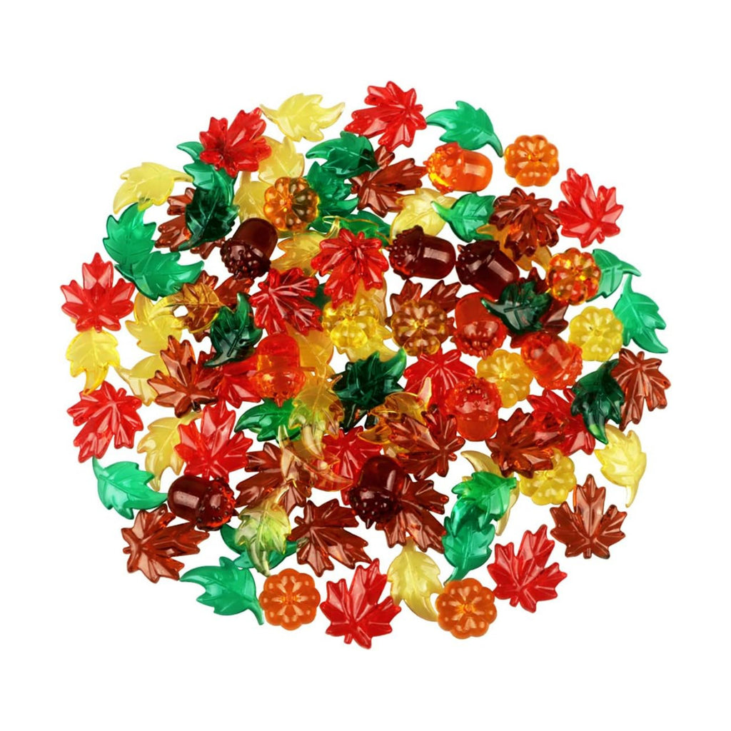 100PCS Acrylic Leaves Mini Pumpkins Acorns Maple Leaves Acrylic Fall Decorations, Thanksgiving Table Scatter Fall Vase Filler Gems for DIY Crafts, Home Decoration, Thanksgiving and Autumn Decor