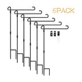 Garden Flag Holder Stand 6 Pack Garden Flag Pole for 13.5" Width 12 x 18 Inches Flags with Anti-Wind Clip for Outdoor