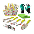 Garden Tool Set 9 Piece Heavy Duty Aluminum Gardening Hand Tools Kit Cute Gardening Supplies with Non-Slip Rubber Grip