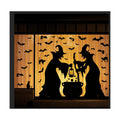 Halloween Decorations Window Clings Decor, Extra Large Witches with Black Cat Bats Spider Cauldron Silhouette Halloween Window Stickers Decals Indoor Outdoor, School Home Office Party, 3 Sheets