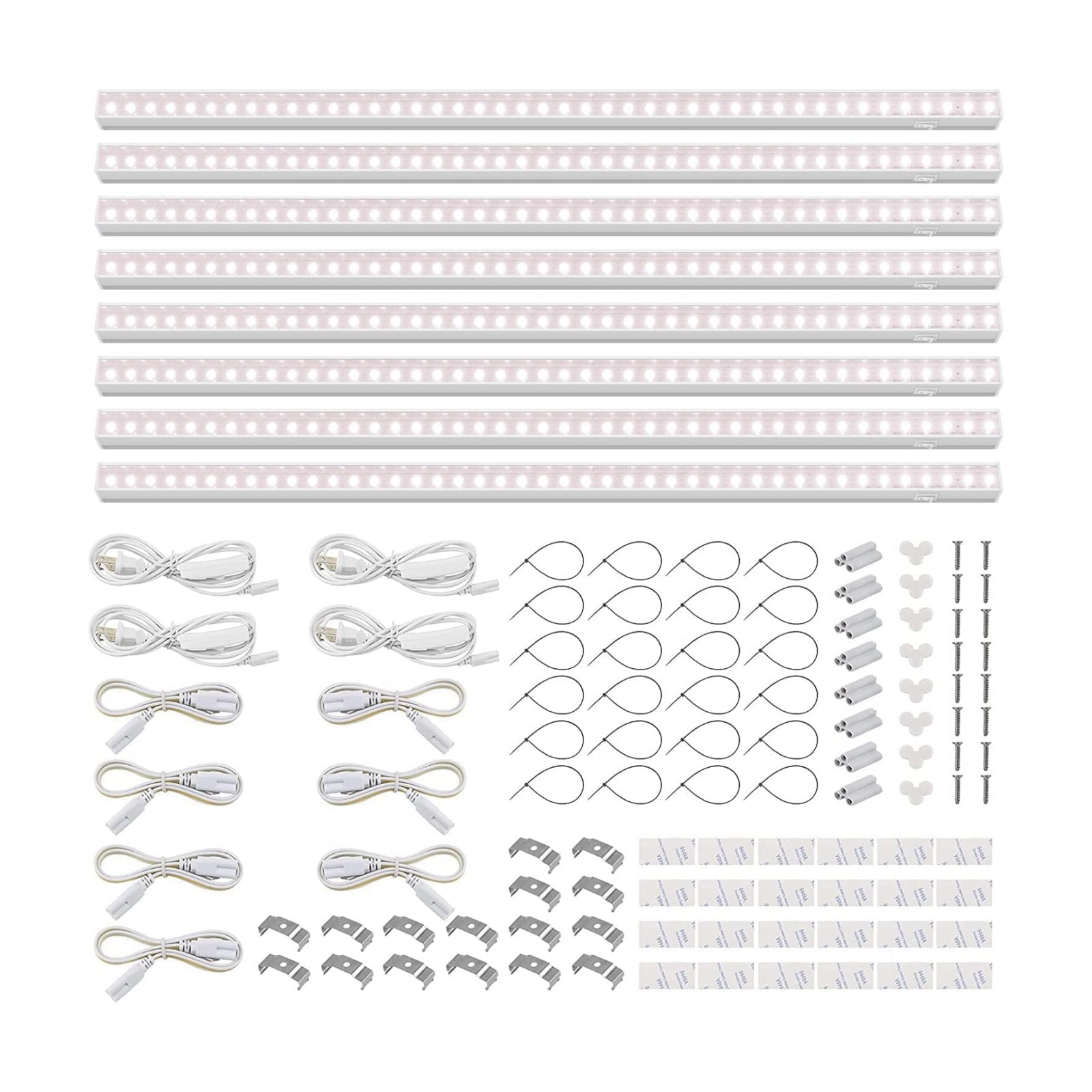 Barrina T5 LED Grow Light, 3FT 128W (8 x 16W), Pinkish White, 8 Packs | Full Spectrum, Linkable Plant Light, 3 Mounting