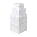 Oairse White Gift Boxes with Lids Nesting Gift Boexs for Presents Set of 4 Small White Gift Boxes for Flower Arrangements Paper Mache Boxes for Bridesmaid, Proposal, Wedding, Birthday, Party Favor
