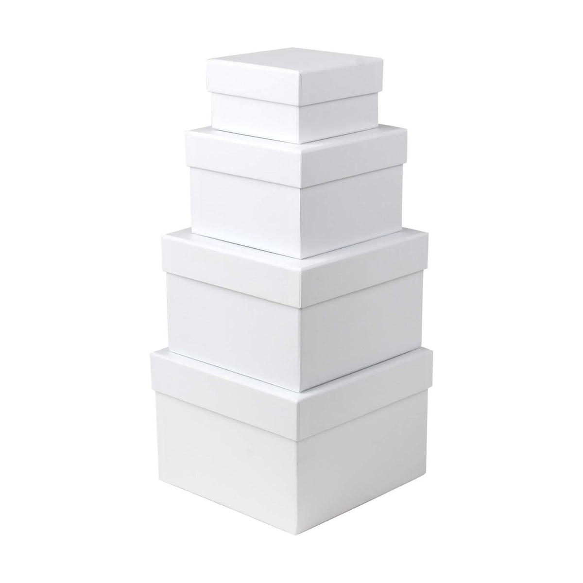 Oairse White Gift Boxes with Lids Nesting Gift Boexs for Presents Set of 4 Small White Gift Boxes for Flower Arrangements Paper Mache Boxes for Bridesmaid, Proposal, Wedding, Birthday, Party Favor