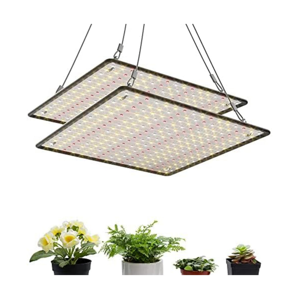 2 Pack LED Grow Light Panel 200W Lamp for Indoor Plants, Sun Like with White Blue Red UV IR LEDs for 4x4ft Coverage Grow Tent Greenhouse Veg and Bloom Seedlings Hydroponics