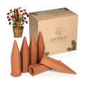 6 Pack Terracotta Watering Spikes for Indoor and Outdoor Plants - Simple and Easy Setup - Keep Plants Happy and Watered