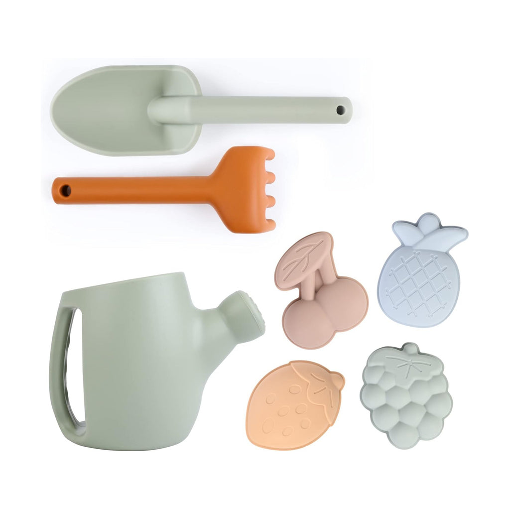 BLUE GINKGO Toddler Gardening Tools - Silicone Beach Toys, Garden Toys for Toddlers | Kids Shovel and Rake Set