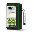 2x2 Grow Tent, 24"x24"x48'' High Reflective 600D Diamond Mylar Canvas with Observation Window and Floor Tray for