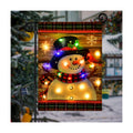 Lighted Christmas Snowman Garden Flag Outdoor Decor, 12x18 In