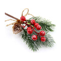 KLEWEE 10 PCS Christmas Berry Picks Glitter Christmas Picks and Sprays Artificial Pine Branches with Red Berry Stems Pine Cones Christmas Greenery for Crafts, Holiday Décor, Wreaths Xmas Decorations