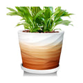 8 Inch Plant Pot, Ceramic Planter with Drainage and Saucer,Ceramic Planters for Indoor Plants, 8 Inch Garden pots(Khaki