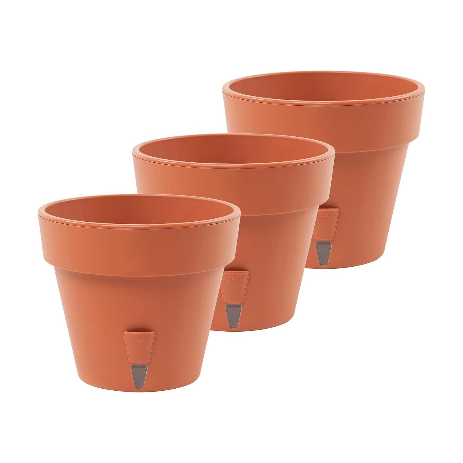 Pack of 3 - Self Watering Planter - Height 9.2 inches - Flower Pot with Bottom Watering Level Indicator for All House