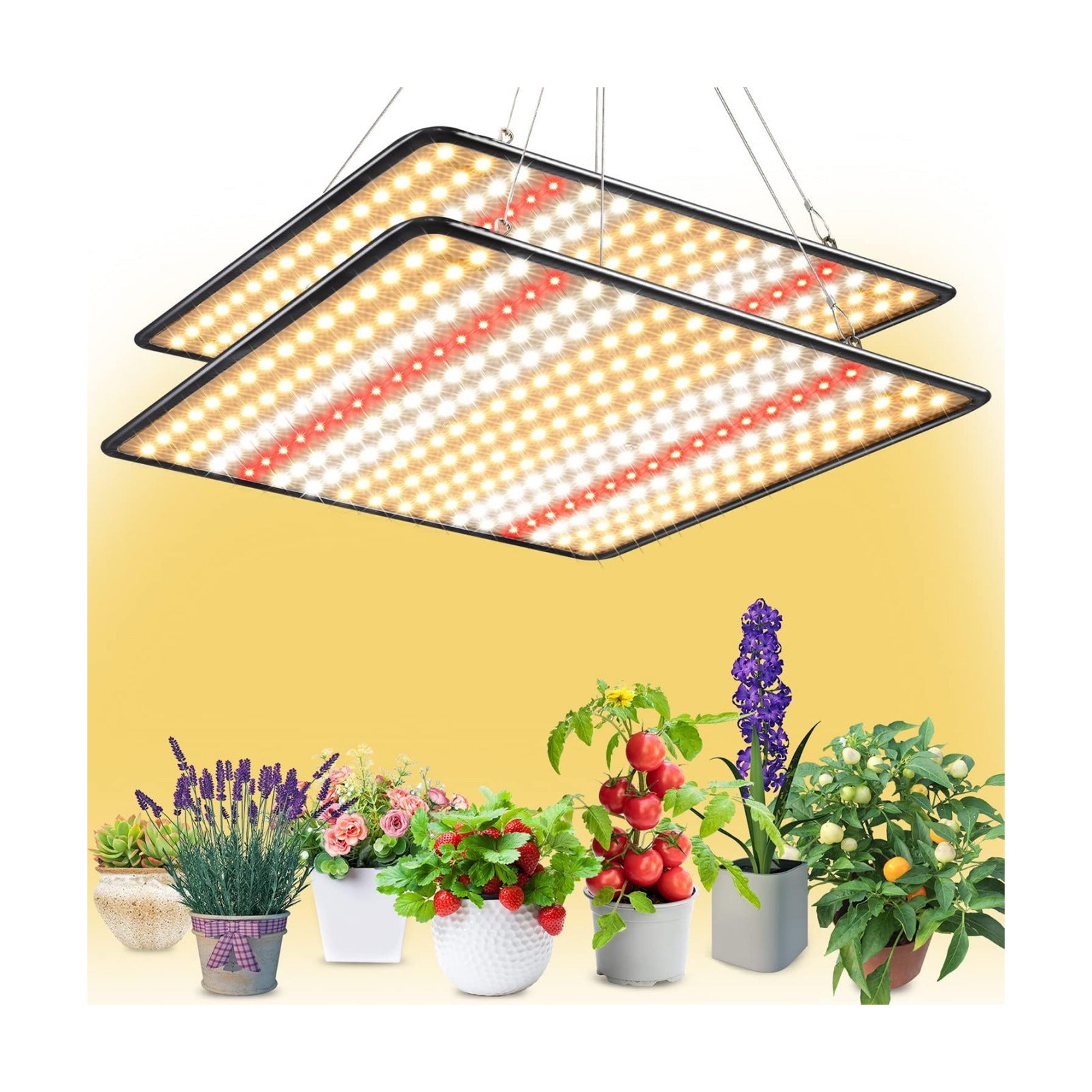 Grow Light, (2-Pack) 200W LED Grow Lights for Indoor Plants Full Spectrum Plant Growing Lamps for Seedling Veg and Bloom