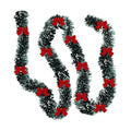 Dilunave Christmas Tinsel Garland with Red Bows,Bow Style,19.7 Feet