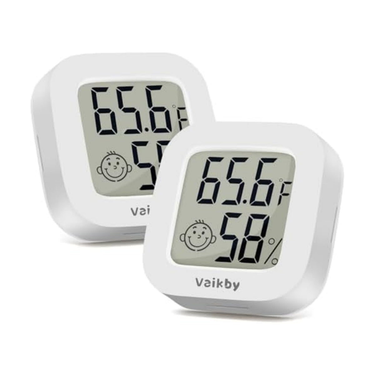Vaikby Indoor Thermometer 2Pack, Humidity Gauge Meter Digital Hygrometer Room Thermometer for Home, Hight Accurate Temperature and Humidity Monitor for Greenhouse, Reptile, Humidors, Cellar, Office
