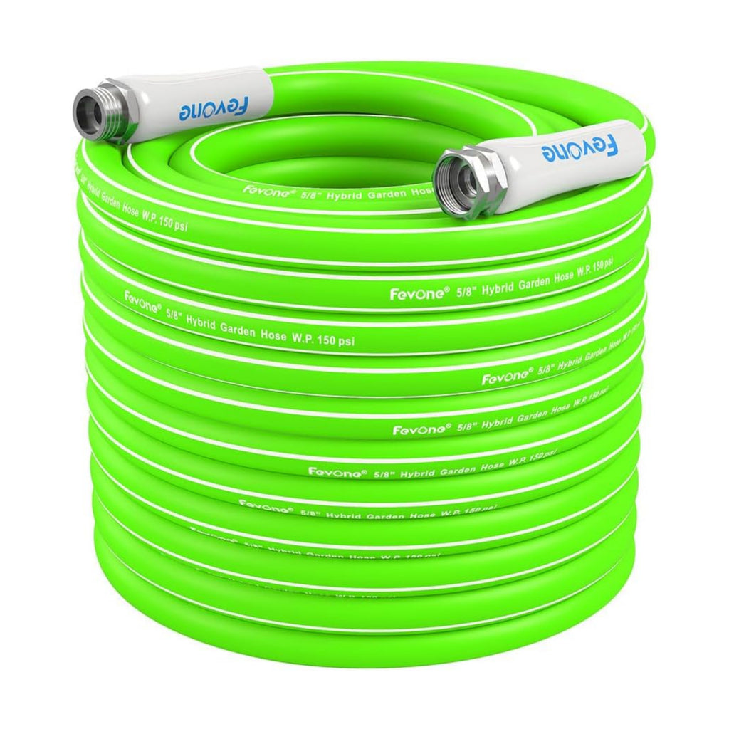 50 ft Hybrid Polymer Garden Hose, Heavy Duty Water Hose | Flexible Kink Free, Lightweight, 5/8 ID, 600 PSI, Leak-Proof