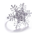 Legigo 6 Pcs Christmas Napkin Rings- Sliver Diamond Snowflake Napkin Holder Rings Dinner Tables Rings for Xmas Winter Holiday Place Setting, Dinner Parties, Weddings, Family Gatherings