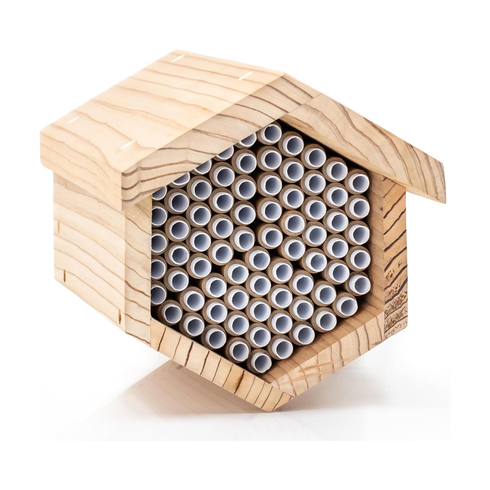 WHITEHORSE Premium Cedar Bee House - 6” Long Replaceable Tubes - Perfect for Mason Beekeeping - an Insect Hotel Built