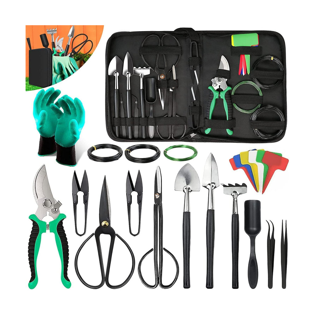 Bonsai Tools Kit- 24 PCS Bonsai Tree Kit Tools for Beginners, Bonsai Tool Set Bonsai Starter Trimming Care Kit Include