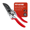 Kimura® 8" Pro Bypass Pruning Shears, Heavy Duty Japanese SK5 Steel Blades, 1 inch Cut Capacity, Non-Slip PVC Coated