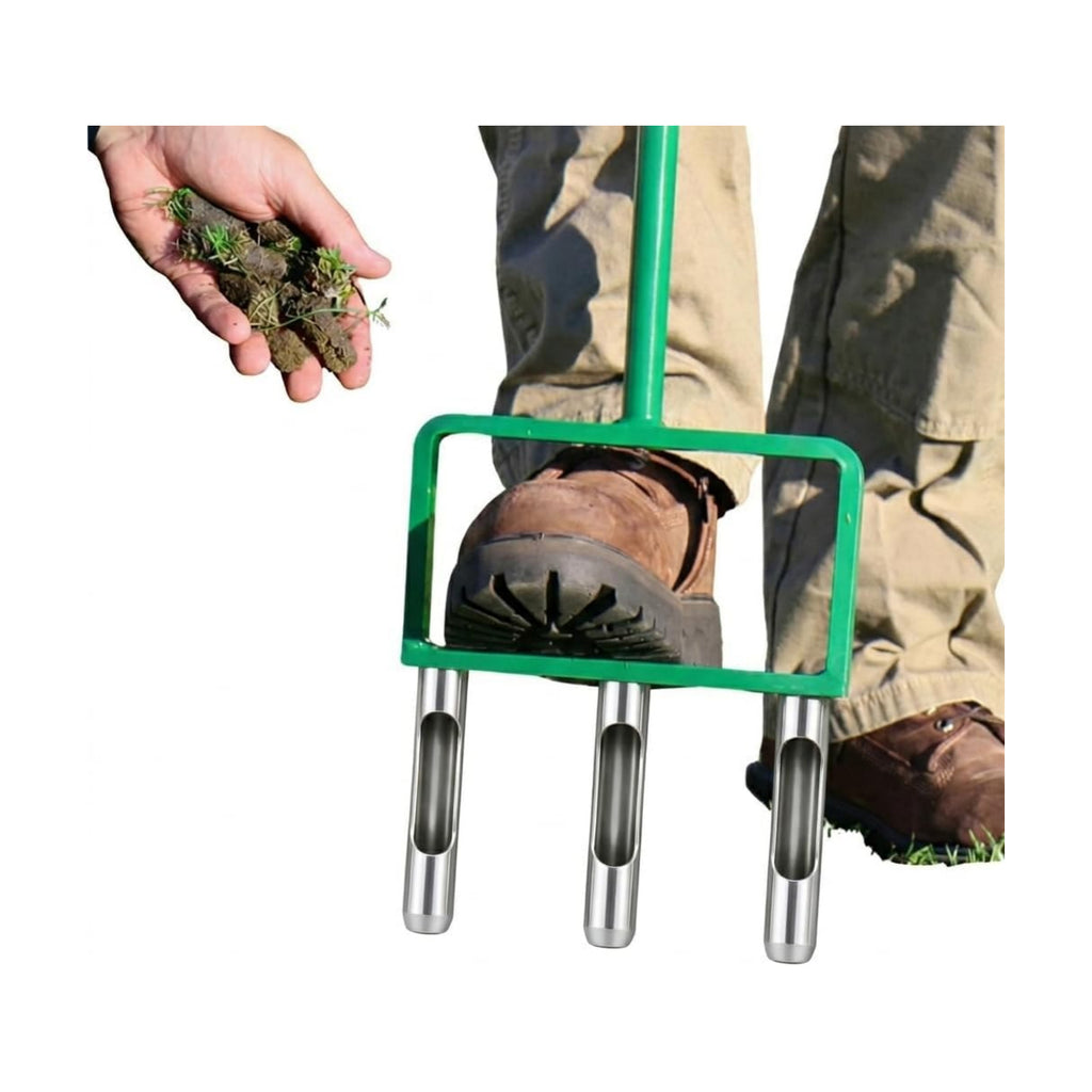 The Original Hollow Tine Lawn Aerator Tool - 42 Inch Core Aerator and Grass Aeration Tool Lawn Tools - Stainless Steel