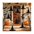 Tepoobea Halloween Decorations Black Witch Hats, 8 Pack Hanging Witches Hats & 32Pcs 3D Bats Halloween Decorations Outdoor Indoor