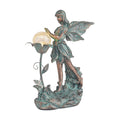 TERESA'S COLLECTIONS Garden Fairy Large Bronze Garden Sculptures & Statues Resin with Solar Outdoor Light, Valentines