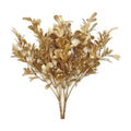 PASYOU Artificial Plants for Christmas Decor, Golden Flowers Plastic Grass Fake Shrubs Leaves Indoor Outdoor Home Garden Party Hotel Verandah Wedding Event Bouquet Faux DIY Decoration - Gold 2 Pack