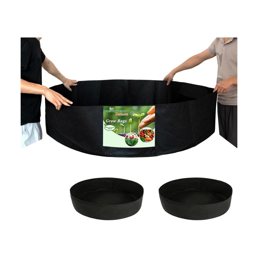 2-Pack 100 Gallon Large Non-Woven Grow Bags Reusable Thickened Durable Aeration Fabric Pot Black (100Gal_2Pcs)