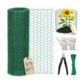 Chicken Wire 15.7in x 393.7in with a Pair of Gloves，1 Wire Cutter，100 Pcs Cable Zip Ties, Floral Chicken Wire Mesh