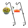 FEED GARDEN 2 Pack 29 Inch Adjustable Deck Hook,Solid Steel Deck Hangers for Bird Feeders,Lanterns, Flower Basket and Suet Baskets with Clamp,Black