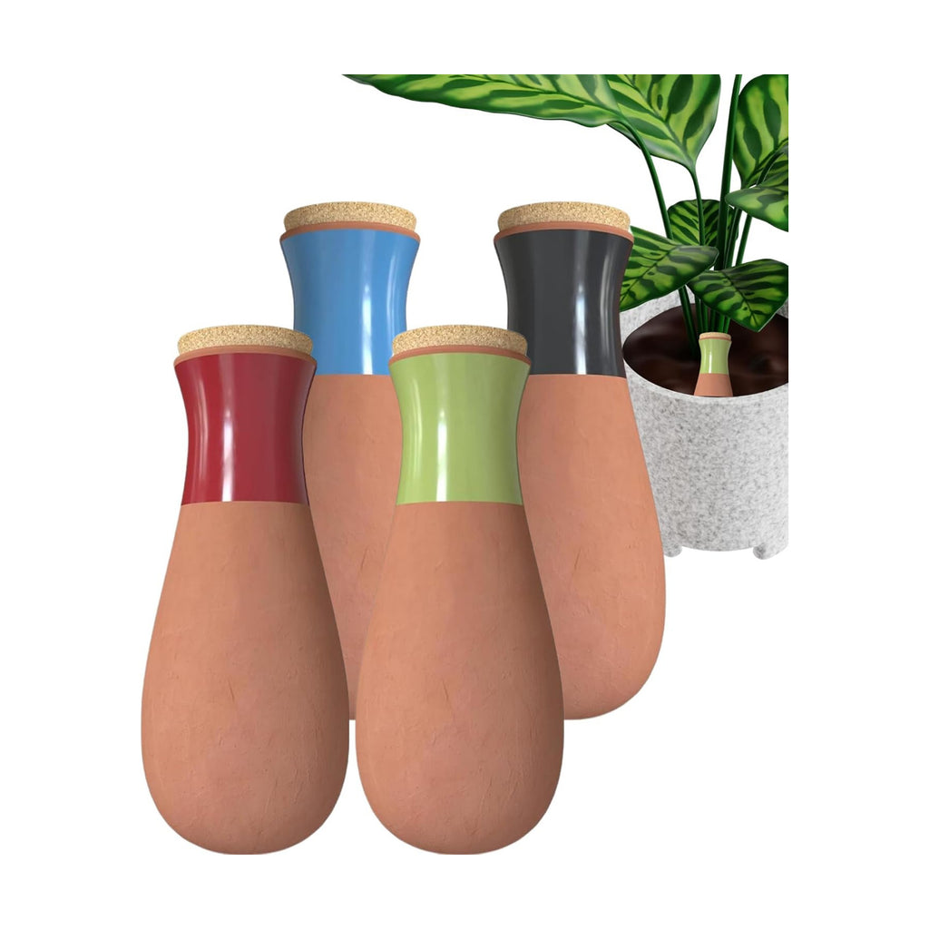 Ollas (Set of 4) | 12oz Terracotta Plant Watering Globes - Self Watering Planter Insert - Automatic Plant Watering