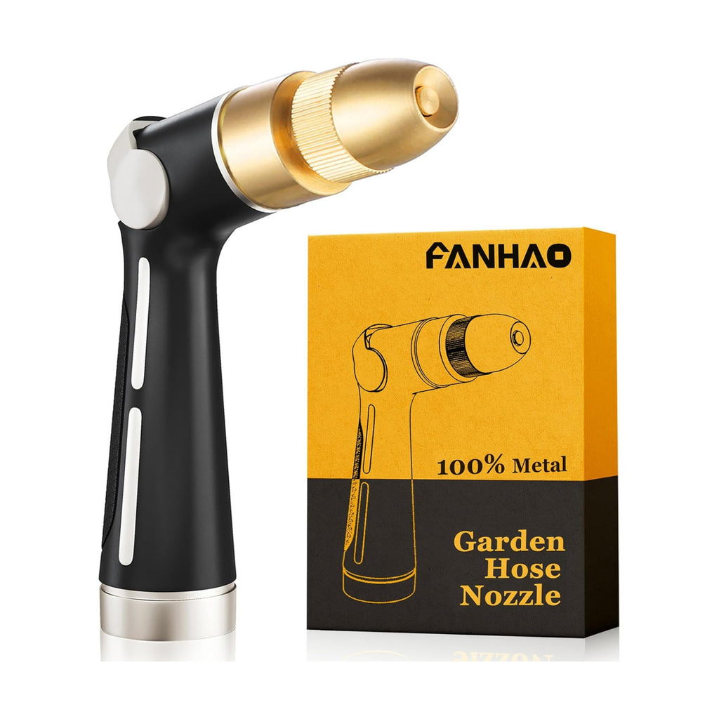 FANHAO Metal Thumb Control Adjustable Nozzle, High Pressure Garden Sprayer | Rustproof Hose Nozzle Heavy Duty, Non-Slip