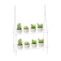 Sumerflos 2-Tier Acrylic Window Boxes Plant Shelves for Window of Kitchen, Bedroom, Living Room, 16 Inch Wall Flower
