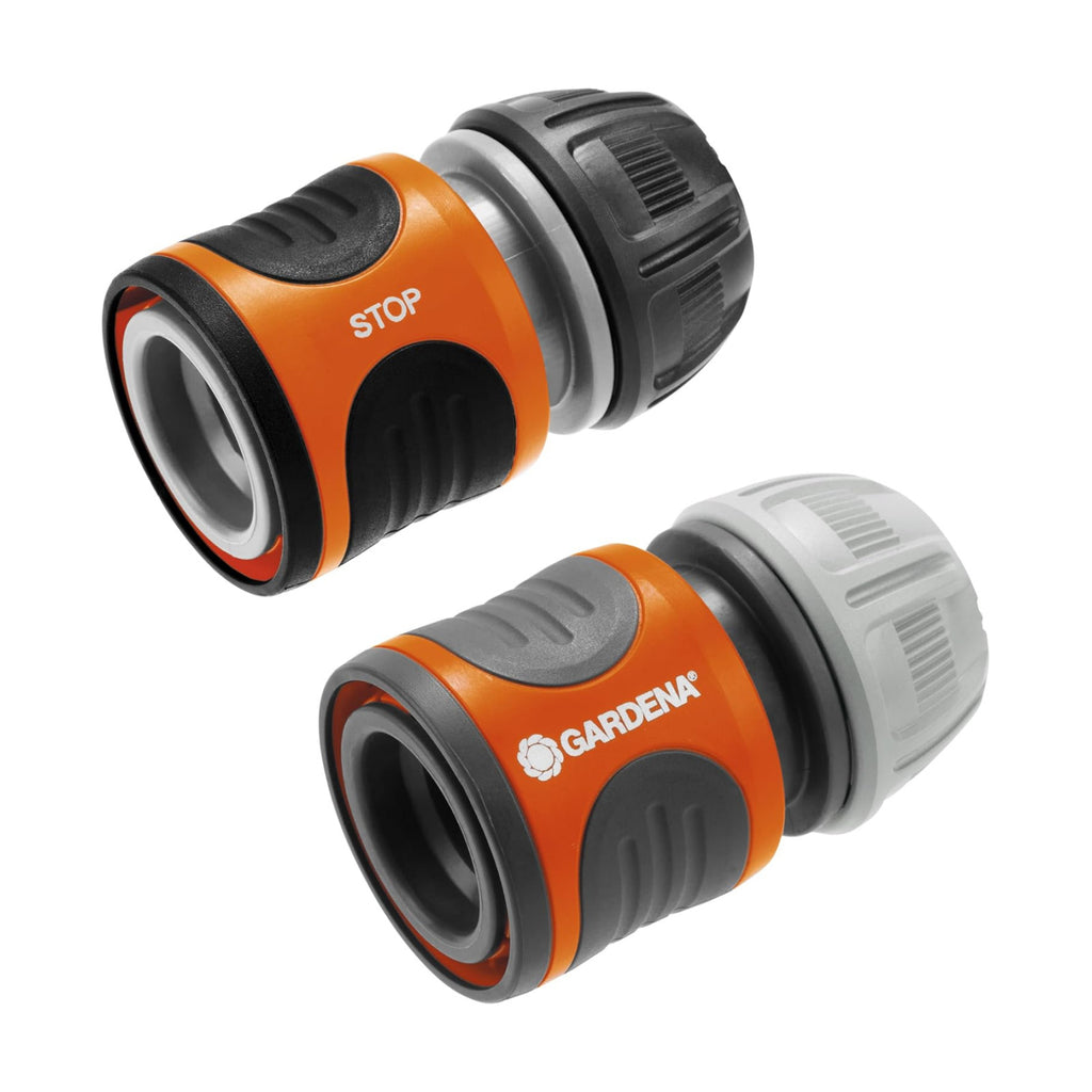 Gardena hose connector set 13 mm (1/2 inch) and 15 mm (5/98 inches): For start and end of the hose, connection suitable