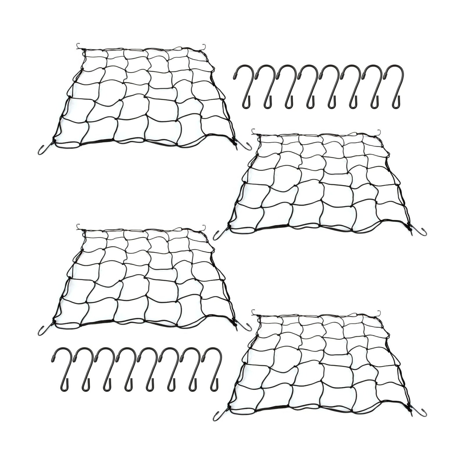 4PCS Grow Tent Net, Flexible Net Trellis Fits 4x4ft and More Size, Stretchy Trellis Netting with Hooks for Garden