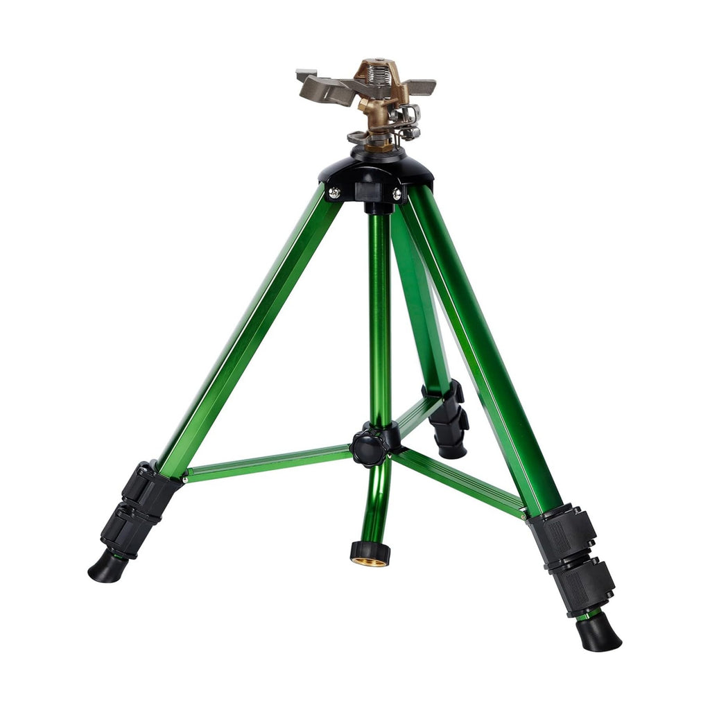 Biswing Impact Sprinkler Head on Tripod Base, Heavy Duty Lawn Sprinklers, 360 Degree Large Area Irrigation, Metal