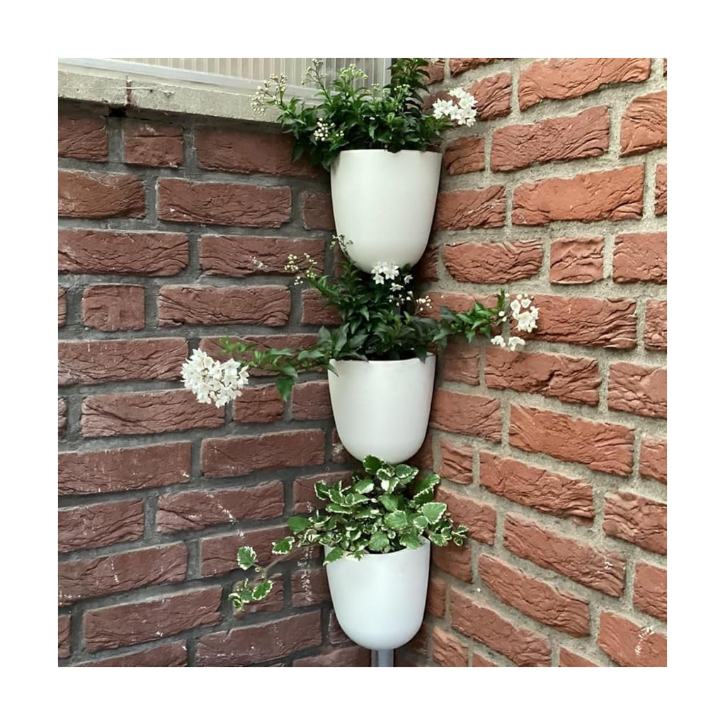 ORIMERC 4 Pack Corner Wall Mounted Hanging Planter Self Watering Triangle Plastic Flower Pot Decorative Modern Plant