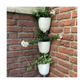 ORIMERC 4 Pack Corner Wall Mounted Hanging Planter Self Watering Triangle Plastic Flower Pot Decorative Modern Plant