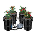 VIVOSUN DWC Hydroponics Grow System with Top Drip Kit 4 Buckets | 5-Gallon Deep Water Culture, Recirculating Drip