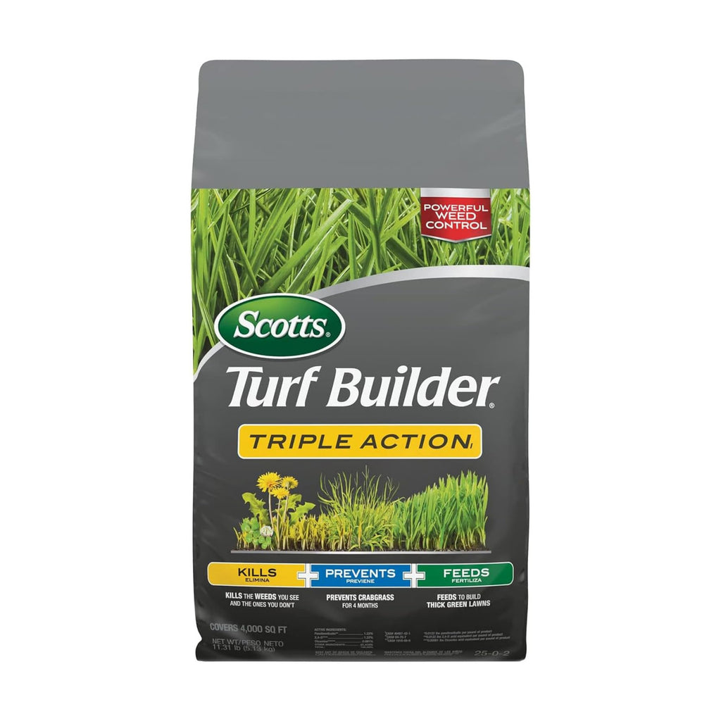 Scotts Turf Builder Triple Action1, 11.31 lb. | Weed Control, Lawn Weed Killer, Crabgrass Preventer, and Grass