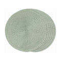 FunWheat Round Braided Placemats Set of 6 Place Mats for Dining Tables Woven Washable Non-Slip Table mats 15 inch(Fog Green, 6pcs)