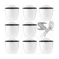 JAPCHET 8 Pack 7 Inch Self Watering Hanging Planters, Wall Hanging Plastic Planter Pot with 8 Hooks, Lazy Flower Pots