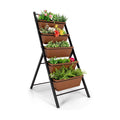 Giantex Vertical Planter Raised Bed, Elevated Garden Beds with Water Drainage Hole, Freestanding 5 Container Boxes for