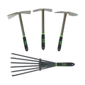 Yard Butler Terra Tuff Hand Tool Bundle, Rust-Resistant | Includes Hand Tiller, Hand Shovel, Hand Weed Puller, and Hand