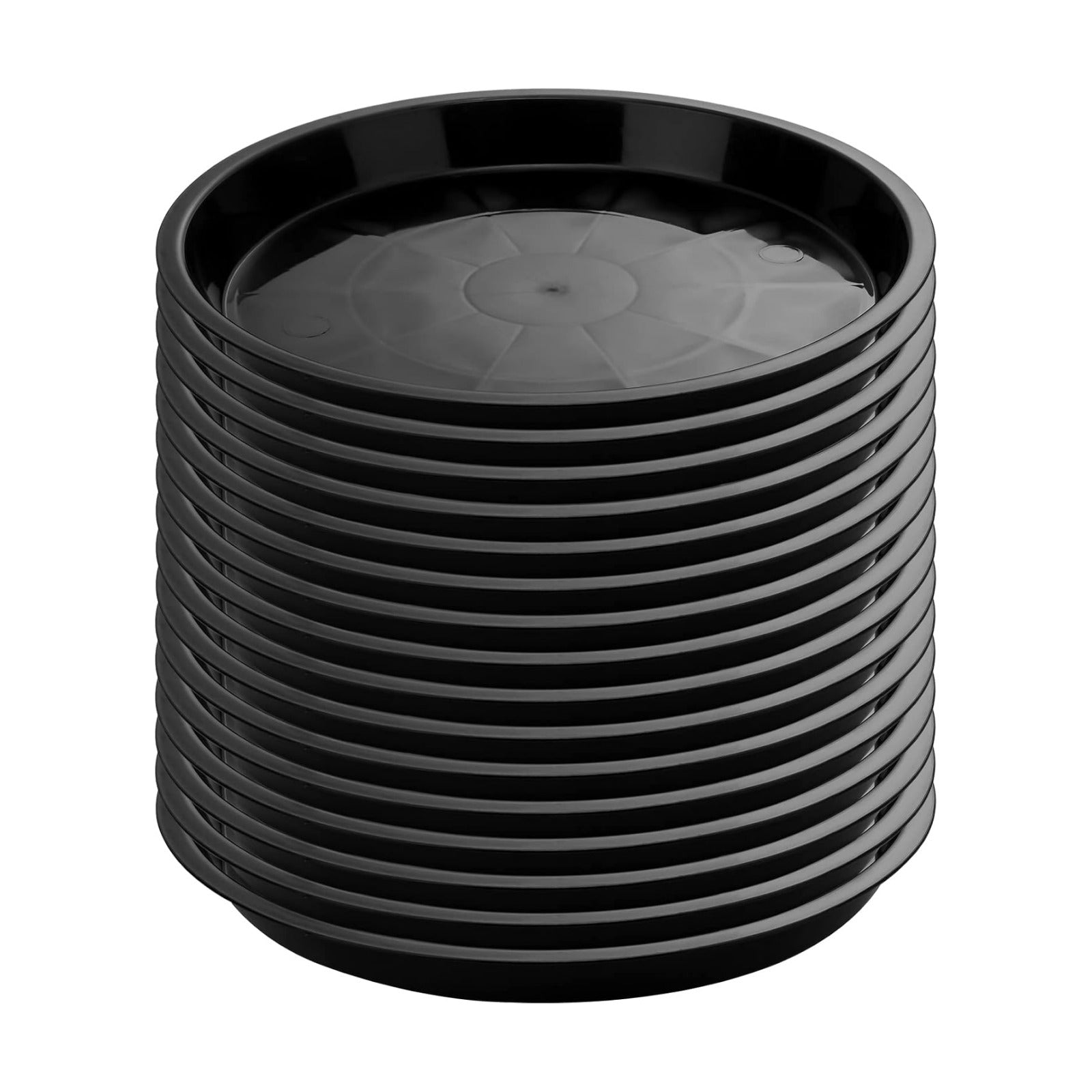 Honeydak 16 Pack 14.2 Inch Plant Saucer Plastic Plant Water Tray Plastic Saucers for Indoors Outdoors Round Pot Planter